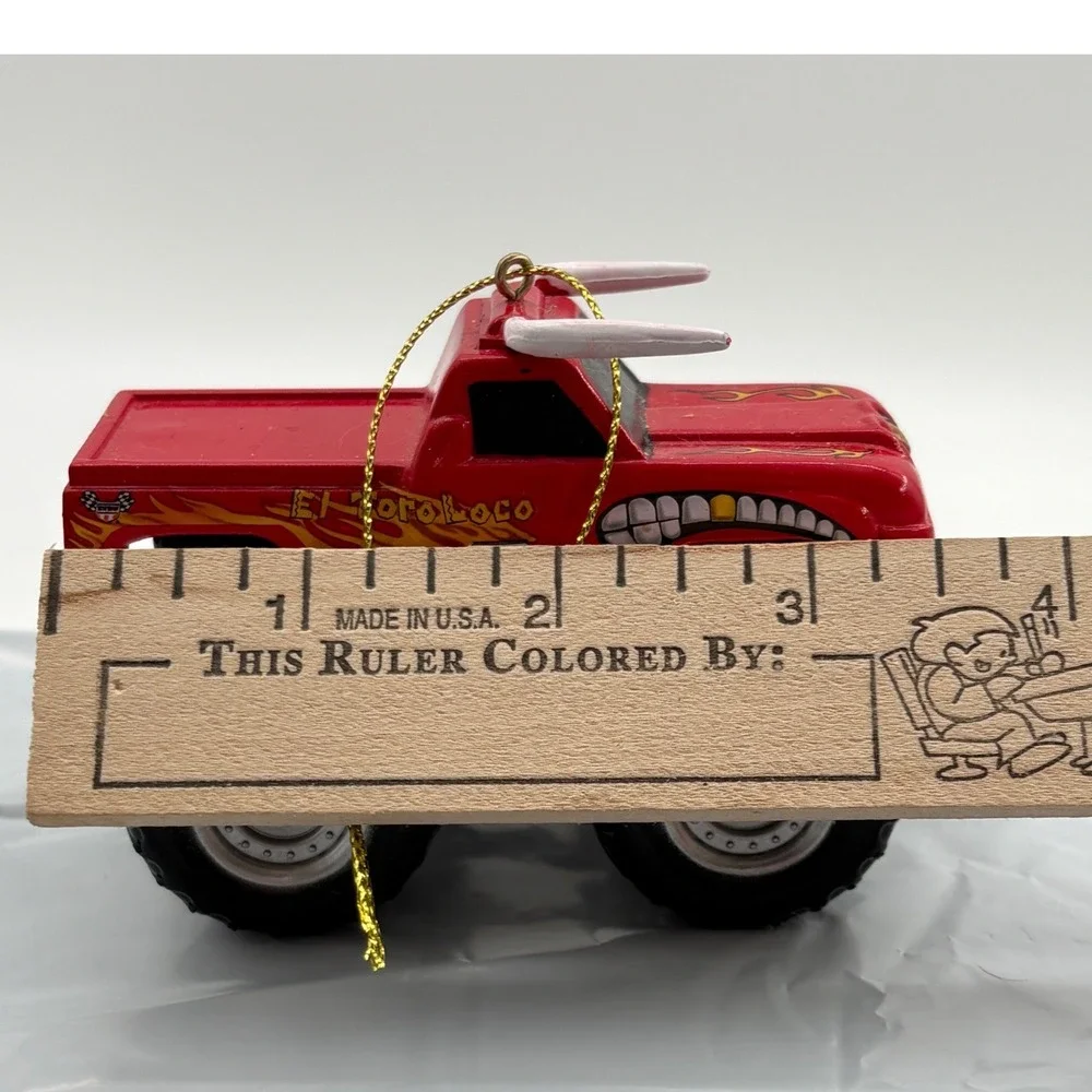 Kurt Adler Monster Jam El Toro Loco Christmas Ornament Red Bull Flame Truck